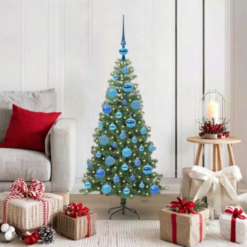 vidaXL Kalėdų eglutė su 150 LED s stovu Žalia 120 cm PVC