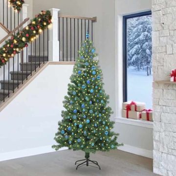 vidaXL Kalėdų eglutė su 300 LED s stovu Žalia 240 cm PVC