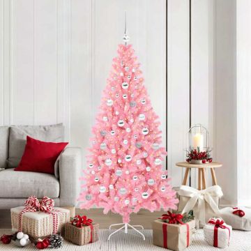 vidaXL Kalėdų eglutė su 300 LED s stovu Rožinė 180 cm PVC