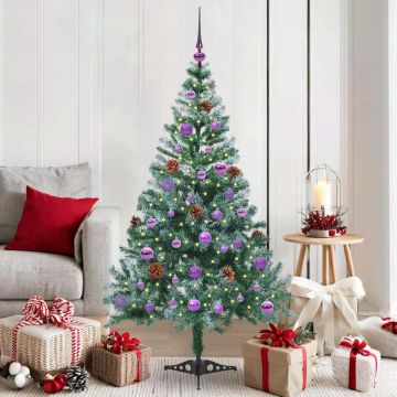 vidaXL Dirbtinė Kalėdų eglutė su 150 LED Žalia 150 cm PVC ir plienas