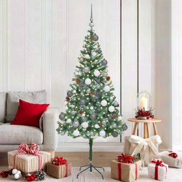 vidaXL Dirbtinė Kalėdų eglutė su 300 LED Žalia 180 cm PVC ir plienas