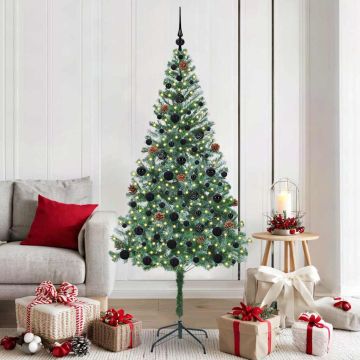 vidaXL Dirbtinė Kalėdų eglutė su 300 LED Žalia 180 cm PVC ir plienas