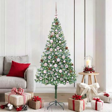 vidaXL Dirbtinė Kalėdų eglutė su 300 LED Žalia 180 cm PVC ir plienas