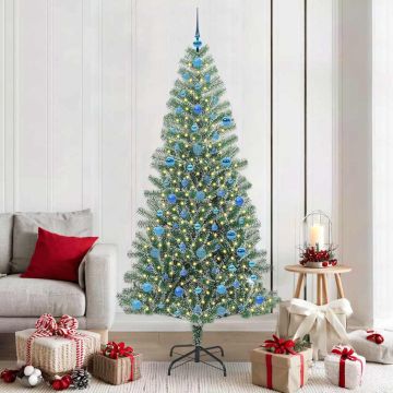 vidaXL Dirbtinė Kalėdų Eglė Su Sniegu ir LED Šviesa su 300 LED 210 cm