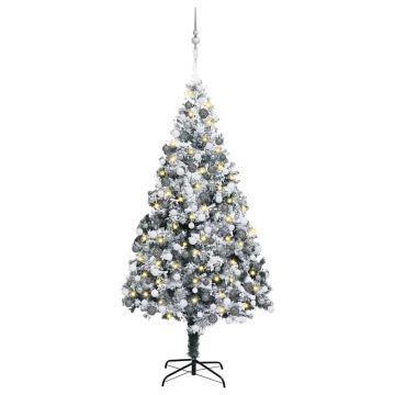 vidaXL Dirbtinė Kalėdų eglutė Balta 180 cm PVC ir Plienas ir Plastikas