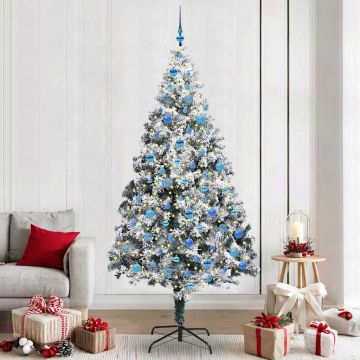 vidaXL Dirbtinė Kalėdų eglutė Balta 240 cm PVC ir Plienas ir Plastikas