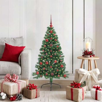 vidaXL Dirbtinis prieššventinis eglutė su šviesomis Žalia 120 cm PVC