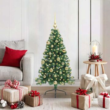 vidaXL Dirbtinis prieššventinis eglutė su šviesomis Žalia 120 cm PVC