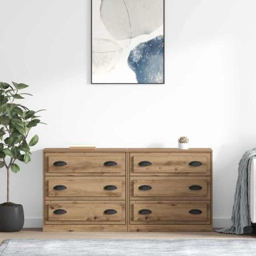 vidaXL Šoninės lentynos 2 pcs Amatininkų ąžuolas 70 x 35,5 x 67,5 cm