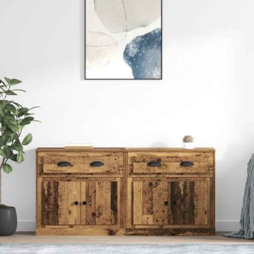 vidaXL Šoninės lentynos 2 pcs Senovinis medis 70 x 35,5 x 67,5 cm