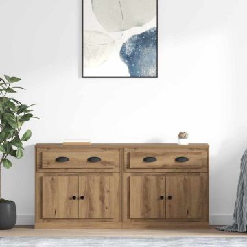 vidaXL Šoninės lentynos 2 pcs Amatininkų ąžuolas 70 x 35,5 x 67,5 cm