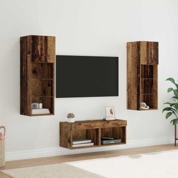 vidaXL TV sieniniai spintelės 4 pcs Amatininkų ąžuolas