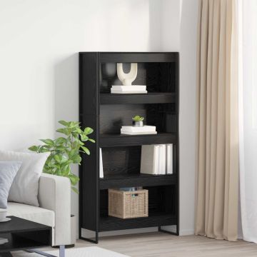 vidaXL Knygų spinta 2 pcs Juodas ąžuolas 80 x 30 x 155 cm