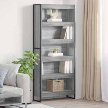 vidaXL Knygų spinta 2 pcs Pilkas Sonoma 80 x 30 x 155 cm