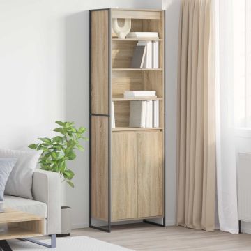 vidaXL Aukšti spintelės 2 pcs Sonoma 60 x 36 x 200 cm Apdirbta mediena