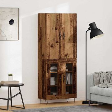 vidaXL Aukštas spintelė 2 pcs Senas medis