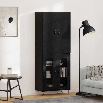 vidaXL Aukštas spintelė 2 pcs Juodas ąžuolas
