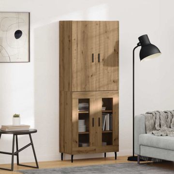 vidaXL Aukštas spintelė 2 pcs Senovinis medis