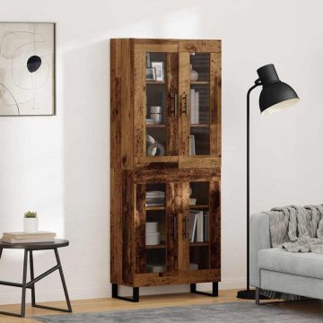 vidaXL Aukštas spintelė 2 pcs Senovinis medis