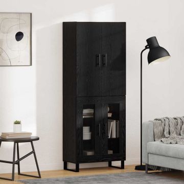 vidaXL Aukštas spintelė 2 pcs Juodas ąžuolas 69,5 x 34 x 180 cm