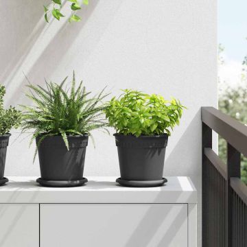 vidaXL Augalų vazonai 6 pcs Juoda Ø 17 x 14 cm Plastmasė