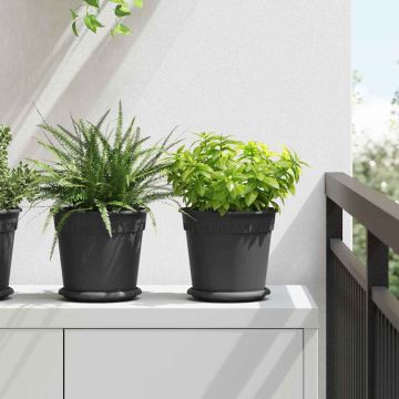 vidaXL Augalų vazonai 24 pcs Juoda Ø 19 x 16 cm Plastmasė