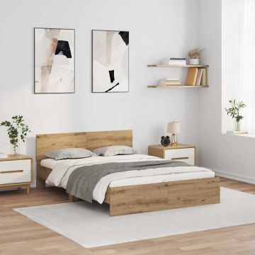 vidaXL Lovos rėmas Amatininkų ąžuolas 120 x 190 cm Apdirbta mediena