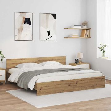 vidaXL Lovos rėmas Amatininkų ąžuolas 180 x 200 cm Apdirbta mediena