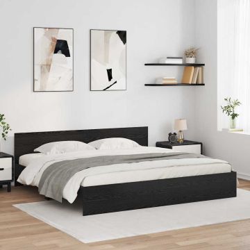vidaXL Lovos rėmas Juodas ąžuolas 200 x 200 cm Apdirbta mediena