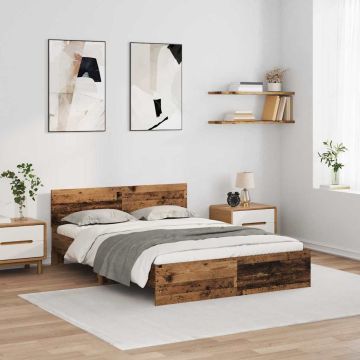 vidaXL Lovos rėmas Senovinis medis 160 x 200 cm Apdirbta mediena