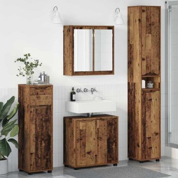 vidaXL Vonios baldų rinkinys 4 pcs Senovinis medis Apdirbta mediena
