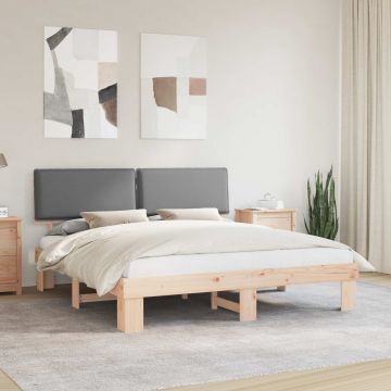 vidaXL Lovo rėmas su apmuštu galvūgaliu Šviesiai pilka 180 x 200 cm