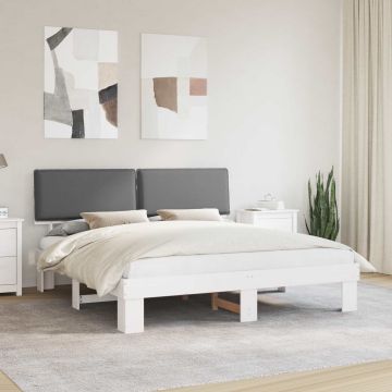 vidaXL Lovo rėmas su apmuštu galvūgaliu Šviesiai pilka 180 x 200 cm