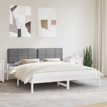 vidaXL Lovo rėmas su apmuštu galvūgaliu Taupe 200 x 200 cm