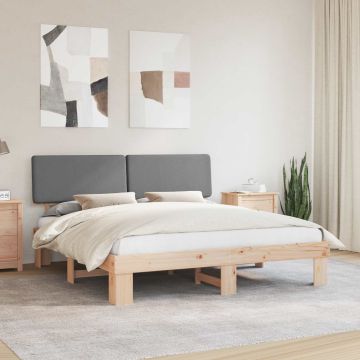 vidaXL Lovo rėmas su apmuštu galvūgaliu Šviesiai pilka 180 x 200 cm