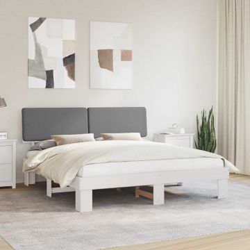 vidaXL Lovo rėmas su apmuštu galvūgaliu Šviesiai pilka 180 x 200 cm
