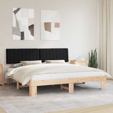 vidaXL Lovo rėmas su apmuštu galvūgaliu Juoda 200 x 200 cm