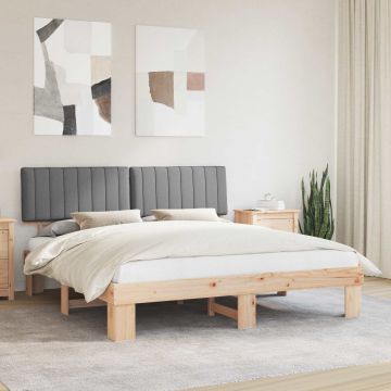 vidaXL Lovo rėmas su apmuštu galvūgaliu Šviesiai pilka 180 x 200 cm