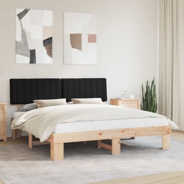 vidaXL Lovo rėmas su apmuštu galvūgaliu Juoda 180 x 200 cm