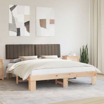 vidaXL Lovo rėmas su apmuštu galvūgaliu Taupe 180 x 200 cm
