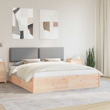 vidaXL Lovo rėmas su apmuštu galvūgaliu Šviesiai pilka 180 x 200 cm