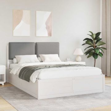 vidaXL Lovo rėmas su apmuštu galvūgaliu Šviesiai pilka 150 x 200 cm