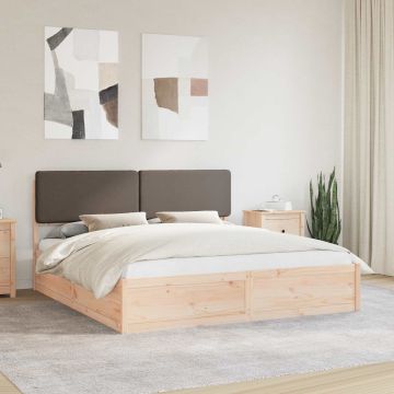 vidaXL Lovo rėmas su apmuštu galvūgaliu Taupe 180 x 200 cm