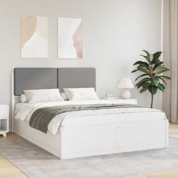 vidaXL Lovo rėmas su apmuštu galvūgaliu Šviesiai pilka 150 x 200 cm