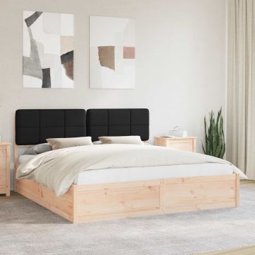 vidaXL Lovo rėmas su apmuštu galvūgaliu Juoda 180 x 200 cm