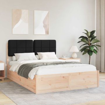 vidaXL Lovo rėmas su apmuštu galvūgaliu Juoda 160 x 200 cm