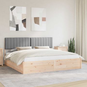 vidaXL Lovo rėmas su apmuštu galvūgaliu Šviesiai pilka 200 x 200 cm