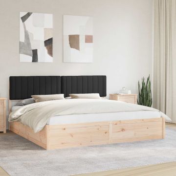 vidaXL Lovo rėmas su apmuštu galvūgaliu Juoda 200 x 200 cm