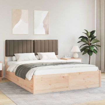 vidaXL Lovo rėmas su apmuštu galvūgaliu Taupe 150 x 200 cm