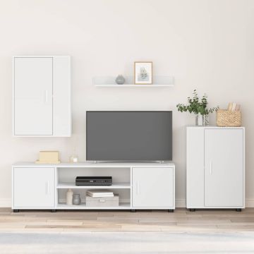 vidaXL TV spintelių komplektas 4 pcs Balta Apdirbta mediena